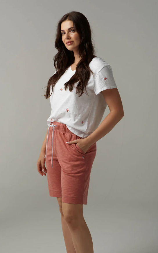 CLOTH +PAPER+SCISSORS CROSS V NECK TEE