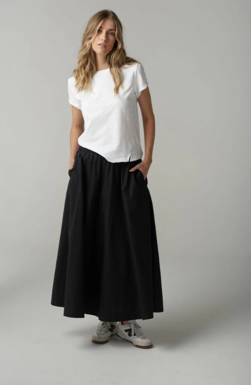 CLOTH+PAPER+SCISSORS FRONT SPLIT TEE WHITE