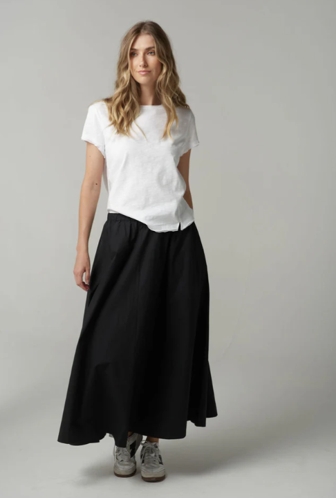 CLOTH+PAPER+SCISSORS FRONT SPLIT TEE WHITE