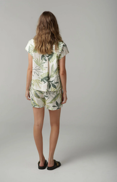 C+P+S  BOXY PRINT SHIRT STRINGY PALM PRINT