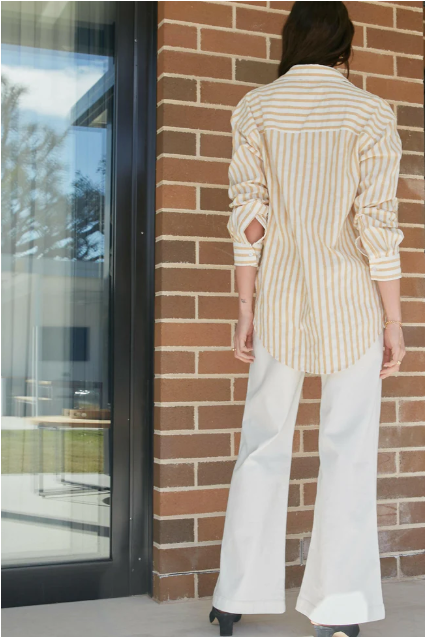 DRICOPER FINLEY LOOSE STRIPE SHIRT YELLOW