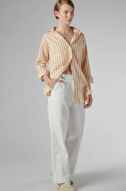 DRICOPER FINLEY LOOSE STRIPE SHIRT YELLOW