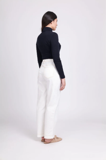 FOIL RIB IT  MERINO TOP BLACK