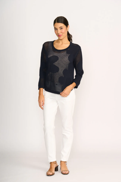 FOIL MAKE ME DAISY SWEATER TRUE NAVY