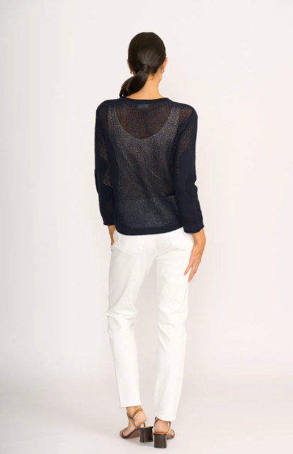 FOIL MAKE ME DAISY SWEATER TRUE NAVY