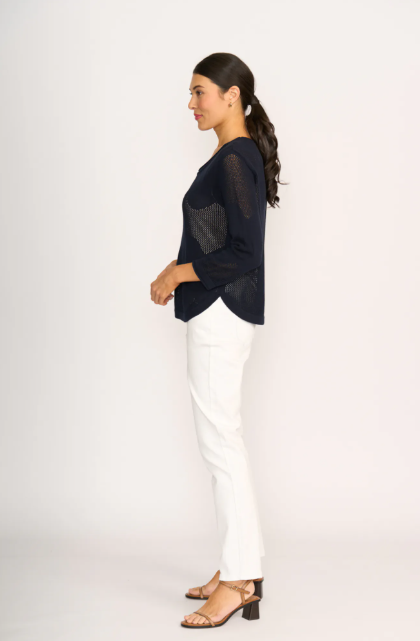 FOIL MAKE ME DAISY SWEATER TRUE NAVY