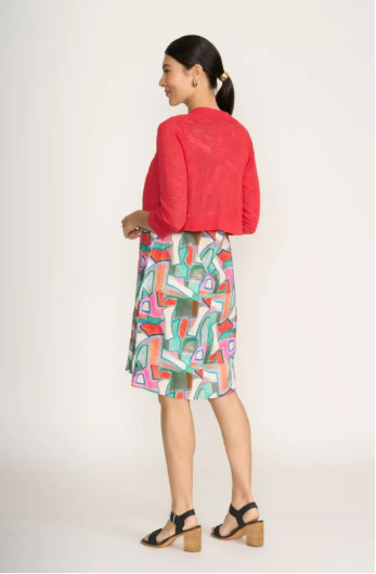 FOIL HEADLINER SHRUG POPPY RED