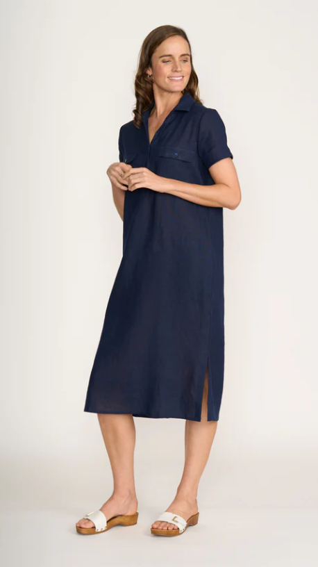 FOIL SHORE THING DRESS ECLIPSE