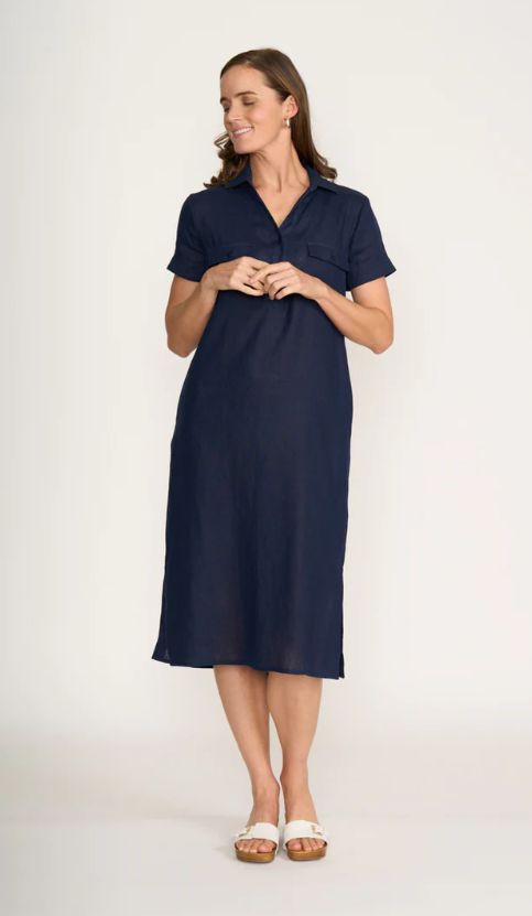 FOIL SHORE THING DRESS ECLIPSE