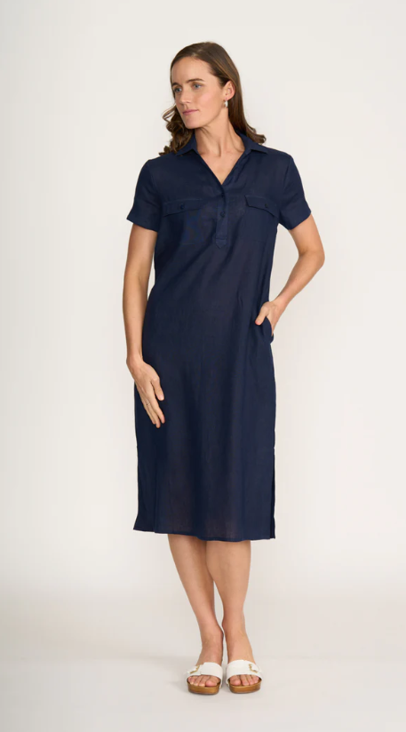 FOIL SHORE THING DRESS ECLIPSE