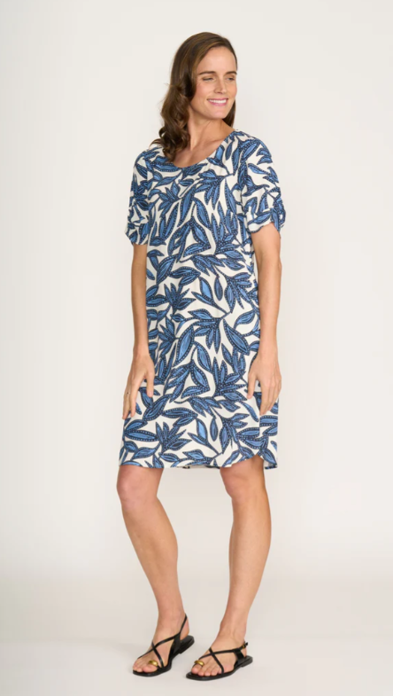 FOIL PODIUM DRESS BOTANY