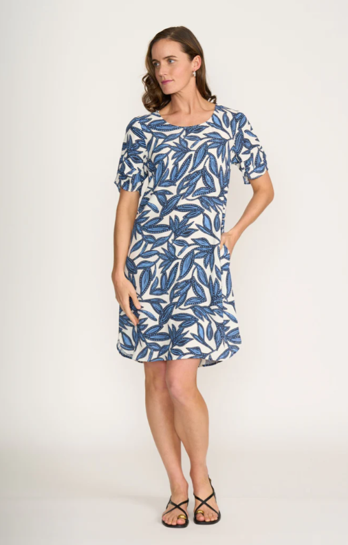 FOIL PODIUM DRESS BOTANY