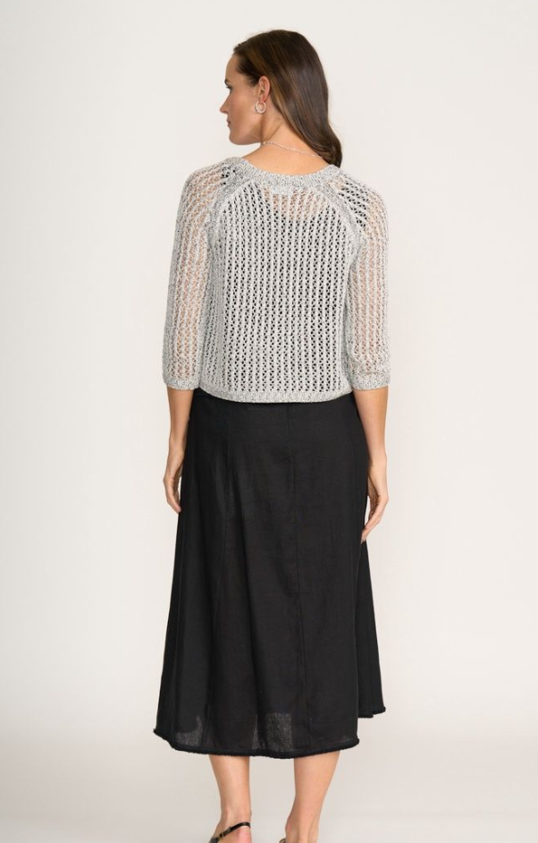 FOIL HOLEY CHIC CARDI BLACK/WHITE