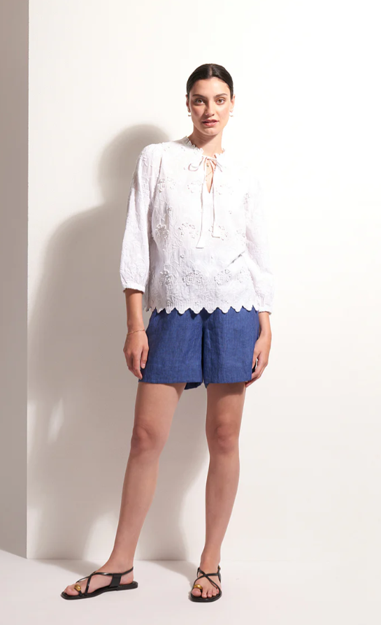 FOIL LOVE WEAVE TOP WHITE TEXTURE