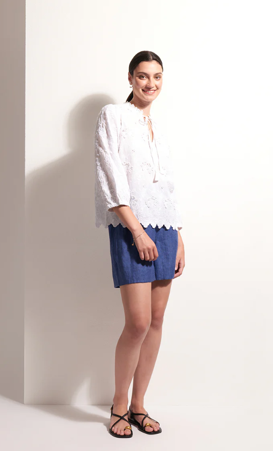 FOIL LOVE WEAVE TOP WHITE TEXTURE