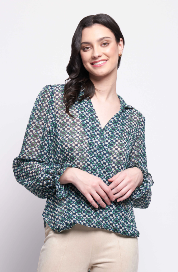 FOIL GALA TWIST BLOUSE MOD GEO