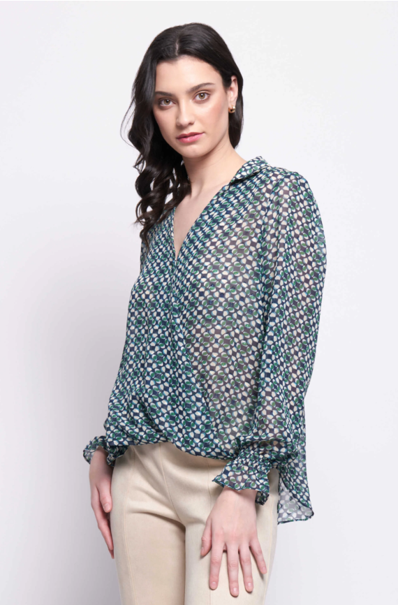 FOIL GALA TWIST BLOUSE MOD GEO