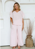 FREE ANGEL PAESE TOP LINEN BLUSH