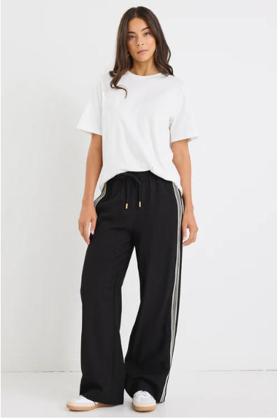 STORIES BE TOLD BLACK STRIPE WIDE LEG PANTS