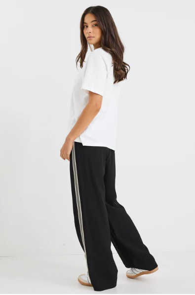 STORIES BE TOLD BLACK STRIPE WIDE LEG PANTS