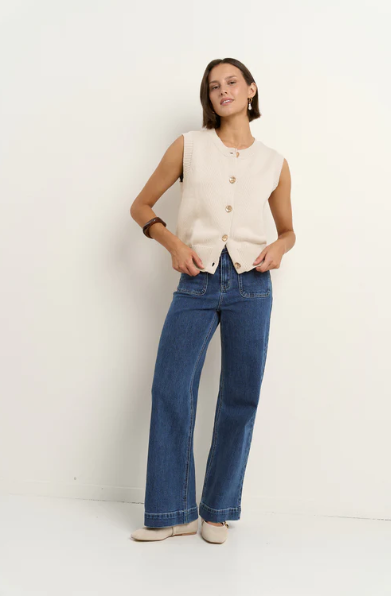 STORIES BY TOLD TRAIT IVORY KNITTED VEST