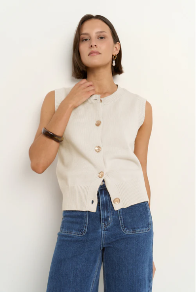 STORIES BY TOLD TRAIT IVORY KNITTED VEST