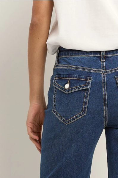 IVY & JACK HUDSON MID BLUE MID RISE STRAIGHT LEG JEAN