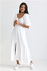 AMONG THE BRAVE HEARTFELT IVORY CHECK MIDI DRESS