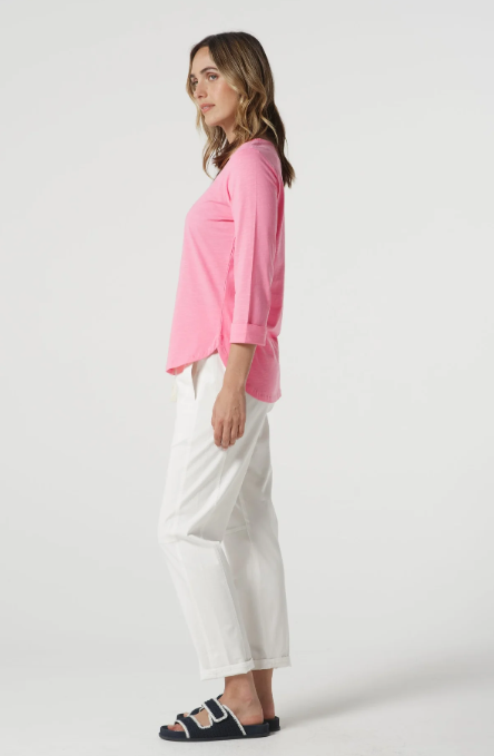GOONDIWINDI STRETCH WOVEN JOGGER CROPPED WHITE
