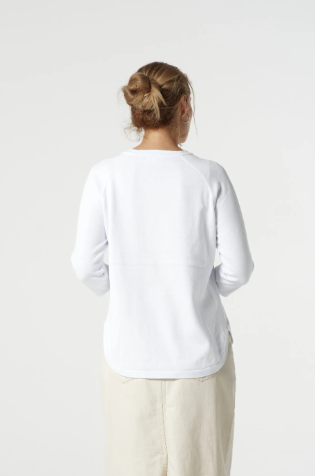 GOONDIWINDI 3/4 SLEEVE RAGLAN JUMPER OPTICAL WHITE
