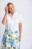 COTTON RUFFLE SLEEVE SHIRT WHITE
