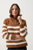 GOONDIWINDI STRIPE CHUNKY JUMPER BROWN/WINTER WHITE