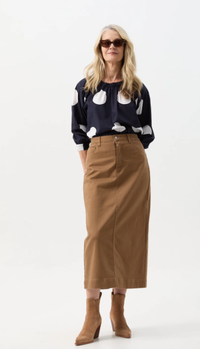 GOONDIWINDI MAXI SKIRT TOBACCO