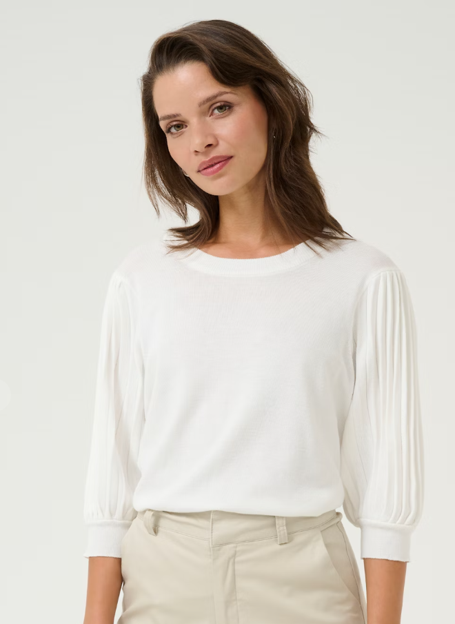 KAFFE KALONE KNIT PULLOVER CHALK