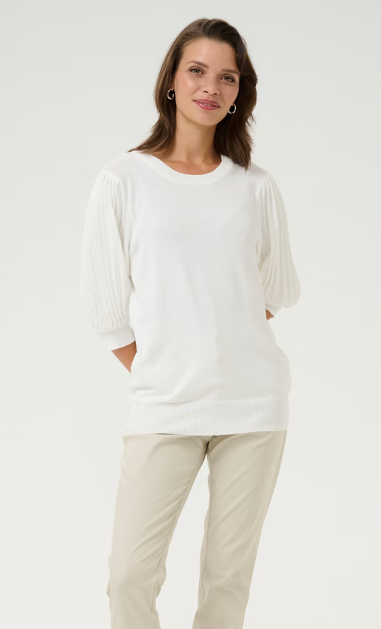 KAFFE KALONE KNIT PULLOVER CHALK