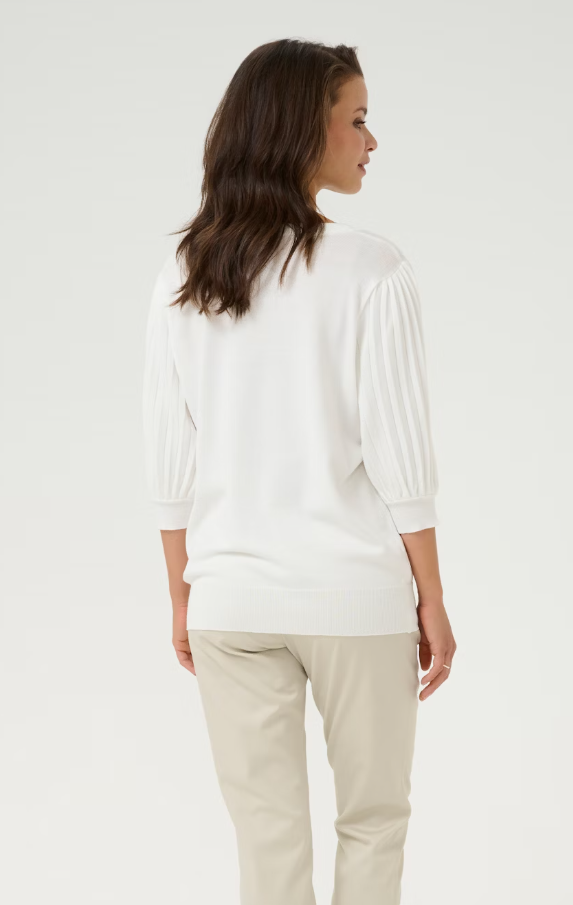 KAFFE KALONE KNIT PULLOVER CHALK