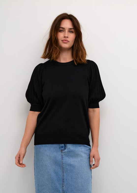KAFFE KALONE KNIT PULLOVER DEEP BLACK