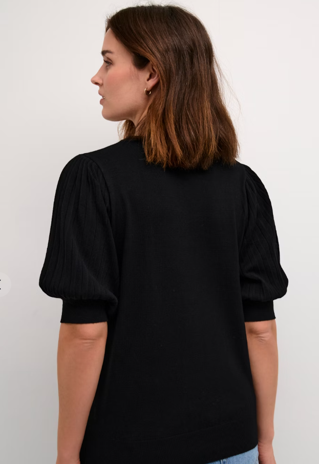 KAFFE KALONE KNIT PULLOVER DEEP BLACK