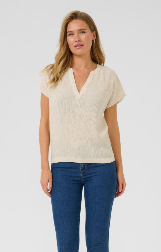 KAFFE AGITTE BLOUSE FEATHER GREY MELANGE