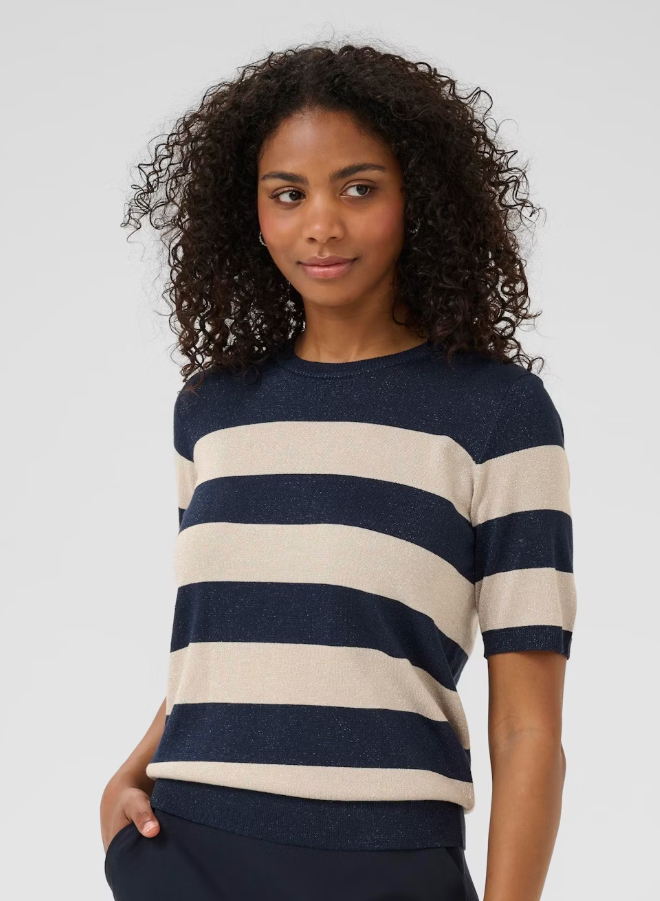 KAFFE AREGINA STRIPED PULLOVER