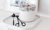 LUMEN & LUXE SMALL CONCRETE CANDLE MARBLED BLACK/WHITE