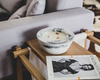 LUMEN & LUXE MEDIUM MARBLED CONCRETE CANDLE BLACK/WHITE