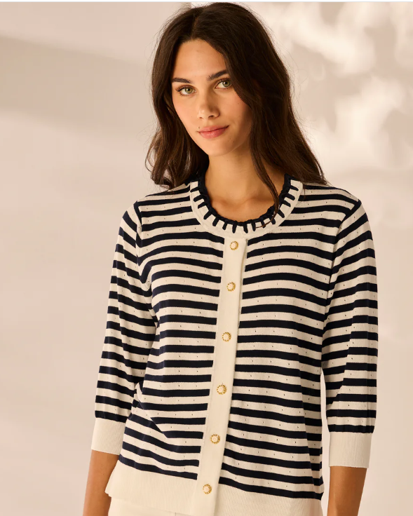 LANIA THE LABEL SAYER CARDI INK/OFF WHITE
