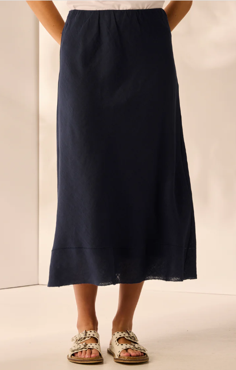 LANIA THE LABEL HAYDEN INK LINEN SKIRT