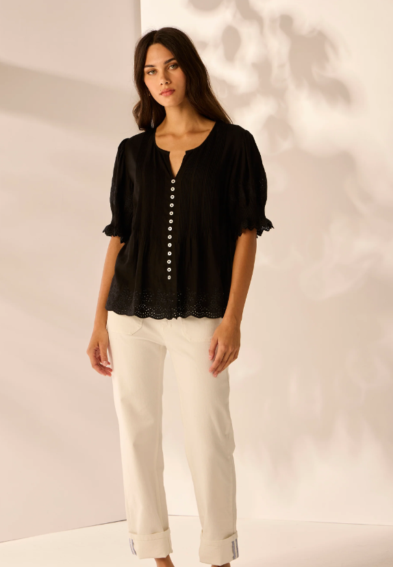 LANIA THE LABEL CLOVER SHIRT BLACK