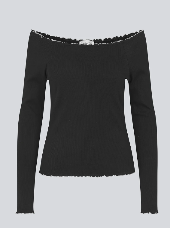 MODSTROM MAGDALONE TOP BLACK/WHITE TRIM