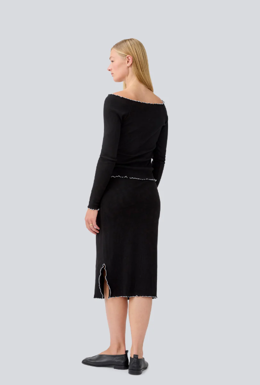 MODSTROM MAGDALONE TOP BLACK/WHITE TRIM