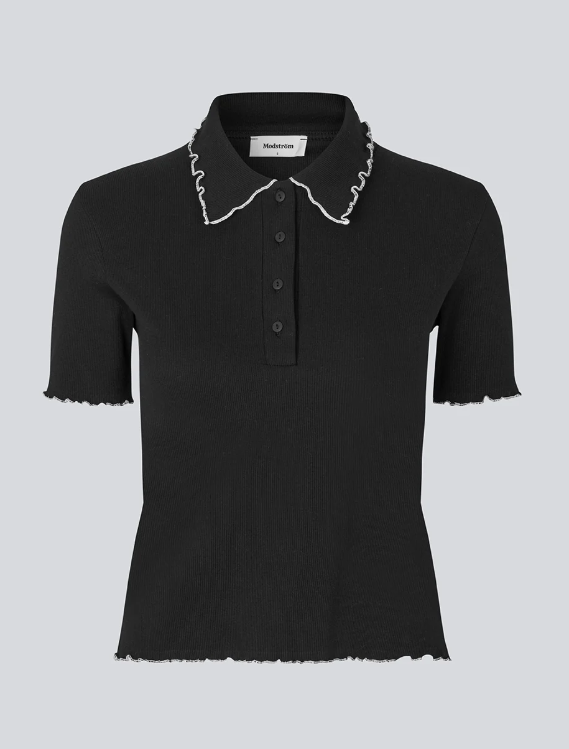 MODSTROM MADDALONE POLO BLACK/WHITE TRIM