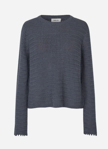 MODSTROM O NECK COTTON KNIT TOP OMBRE BLUE