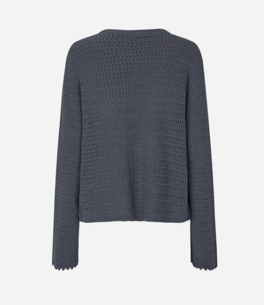 MODSTROM O NECK COTTON KNIT TOP OMBRE BLUE